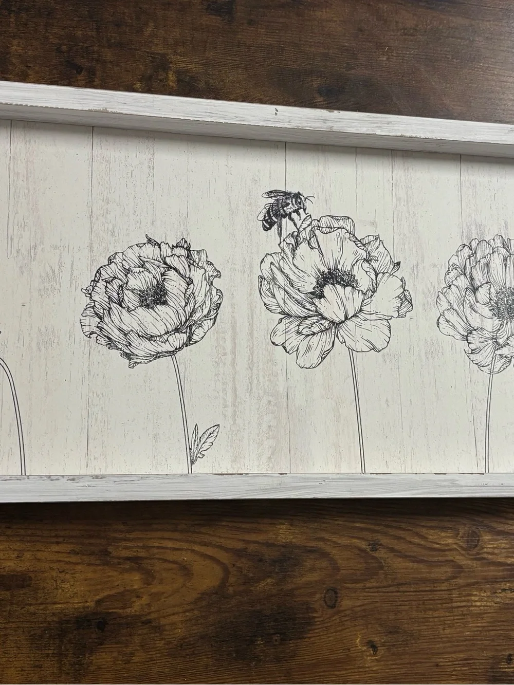 White Framed Floral Wall Art - Neutral Botanical Print